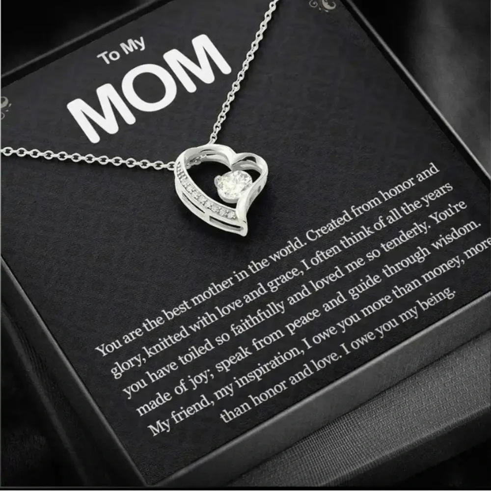 - Forever Love Heart Necklace Message Gift - Picture 2 of 6